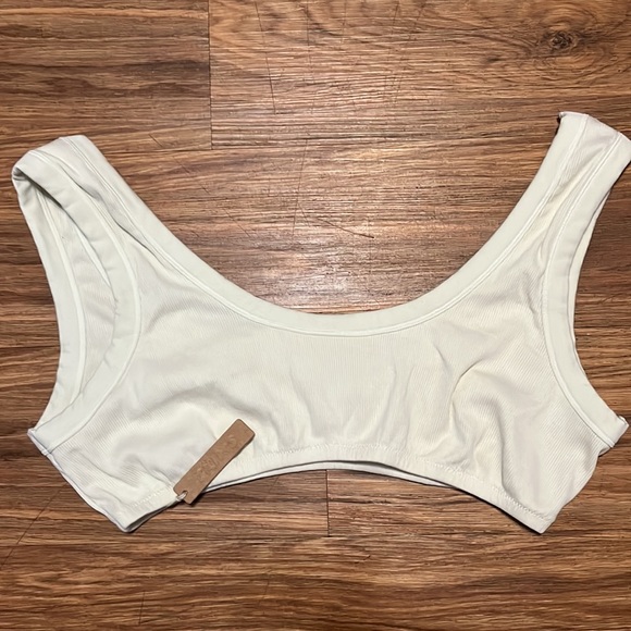 🤍SKIMS STRETCH COTTON RIBBED CROP TOP IN BONE 3X - Picture 4 of 4